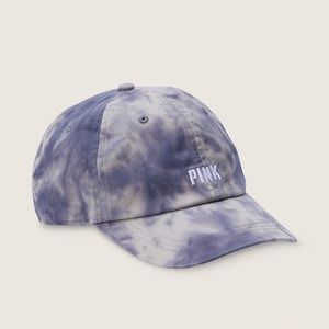 Victoria's Secret PINK Baseball Hat Grey Tint Tie Dye One Size NEW